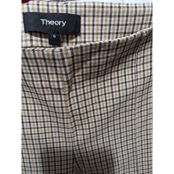 Theory Alettah Ainsley Check cropped pants size 0 - Picture 3 of 6